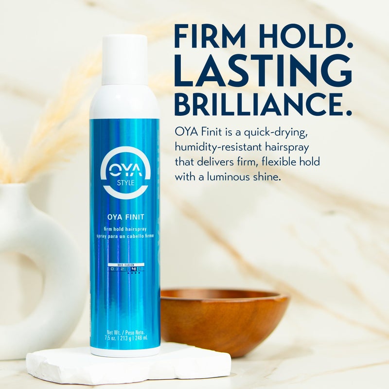OYA FINIT Quick Drying Extra Hold Hairspray - Strong Aerosol Hair Spray for Women and Men - Volumizing Anti-Frizz Styling Hold for All Hair Types - Flexible Setting and Long Lasting Volume - 250ml - Image 3